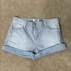 Old Navy • girls striped jean shorts